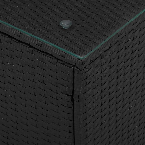 VidaXL Oldal asztal Fekete 35 x 35 x 70 cm polirattan