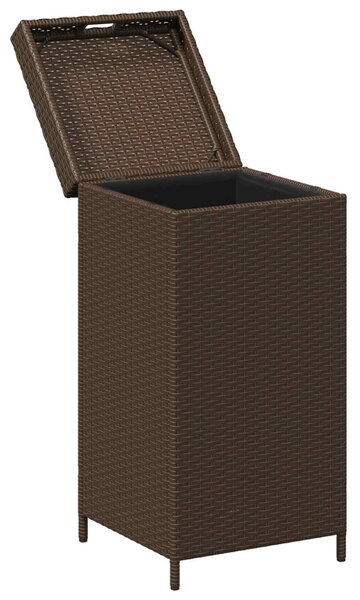 Kültéri szemetes Barna 40 x 40 x 80 cm polirattan