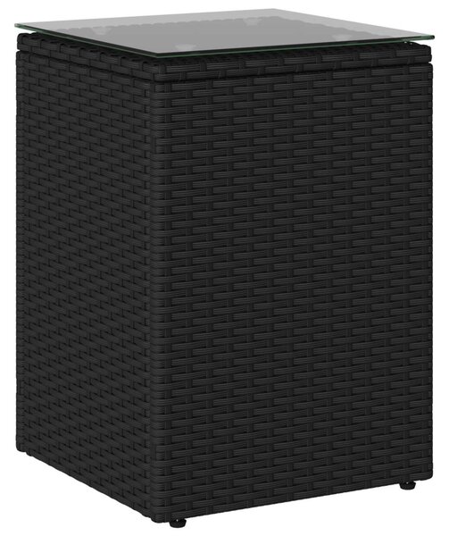 VidaXL Oldal asztal Fekete 35 x 35 x 70 cm polirattan