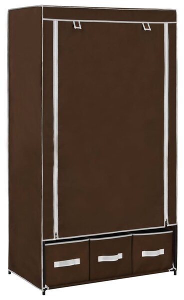 Barna szövet ruhásszekrény 87 x 49 x 159 cm