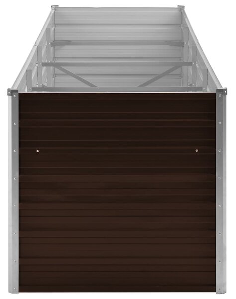Barna horganyzott acél kerti magaságyás 320 x 80 x 77 cm