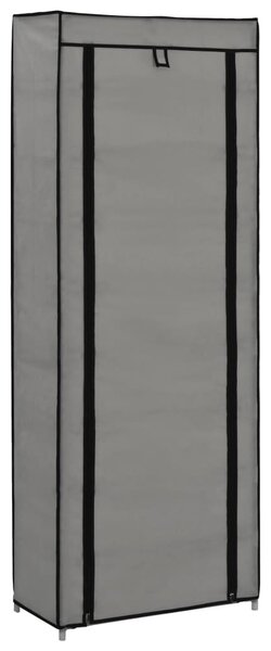 Szürke szövetborítású cipősszekrény 57 x 29 x 162 cm