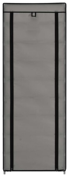 Szürke szövetborítású cipősszekrény 57 x 29 x 162 cm