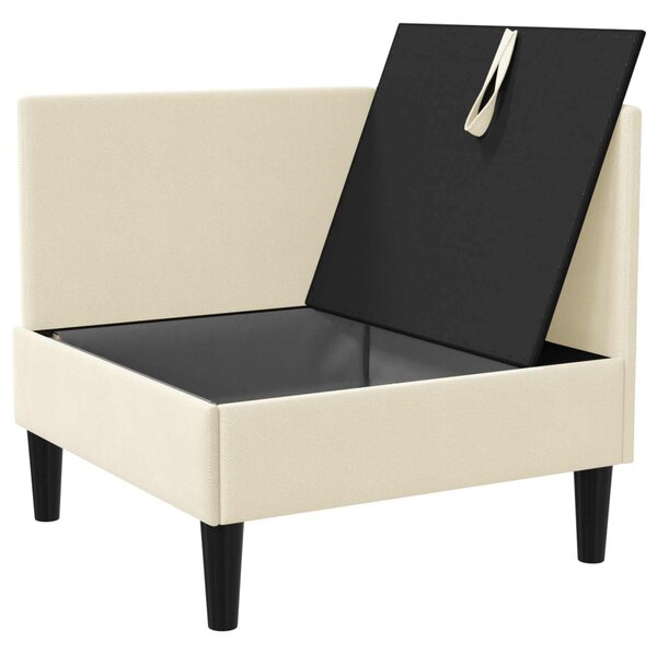 VidaXL Sarok Sofa tárolóval Krémszínű Bársony