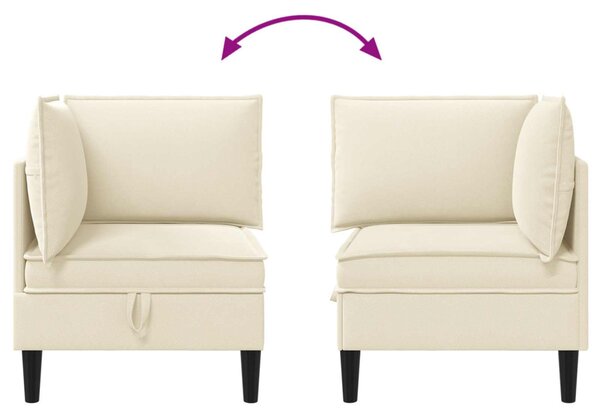VidaXL Sarok Sofa tárolóval Krémszínű Bársony