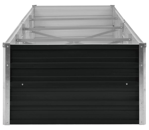 Antracitszürke horganyzott acél kerti magaságyás 320x80x45 cm