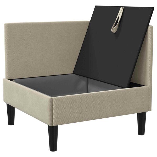 VidaXL Sarok Sofa tárolóval Homokszín Bársony