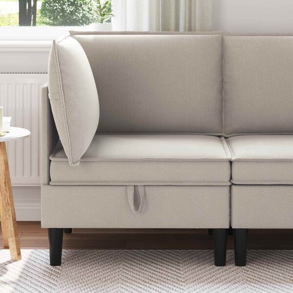 VidaXL Sarok Sofa tárolóval Zabpehely Bársony