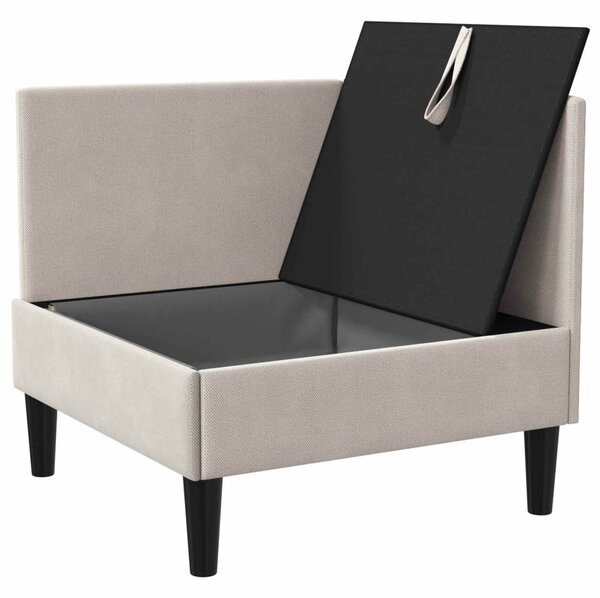 VidaXL Sarok Sofa tárolóval Zabpehely Bársony