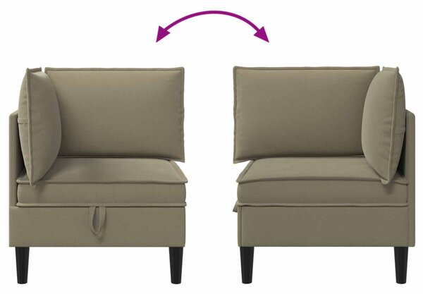 VidaXL Sarok Sofa tárolóval Khaki Bársony