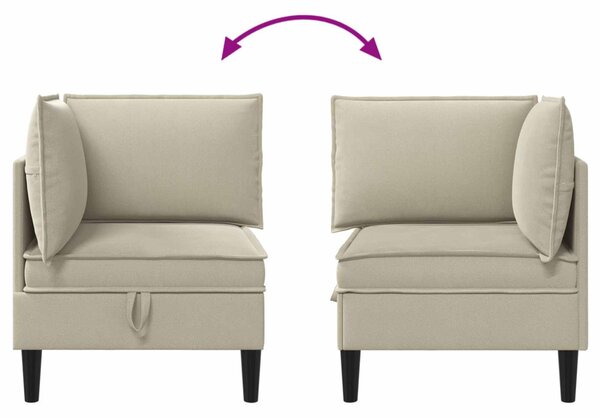 VidaXL Sarok Sofa tárolóval Homokszín Bársony