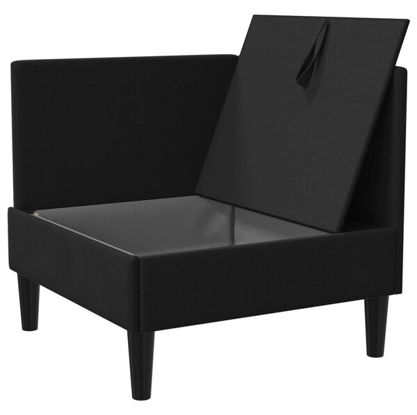 VidaXL Sarok Sofa tárolóval Fekete Bársony