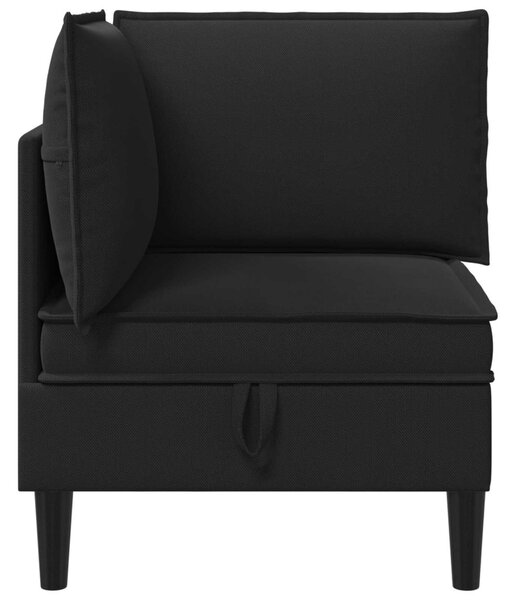 VidaXL Sarok Sofa tárolóval Fekete Bársony