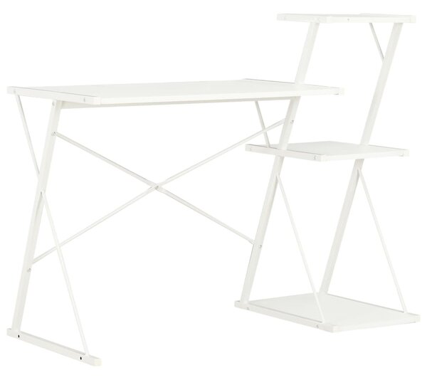 Fehér íróasztal polccal 116 x 50 x 93 cm