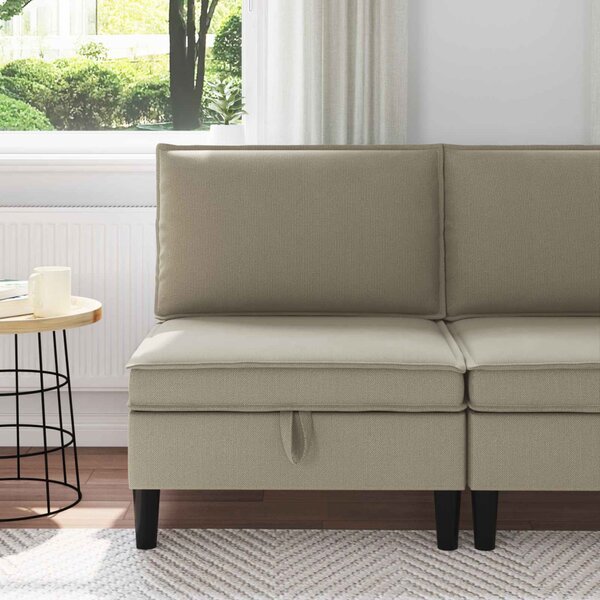 VidaXL Középső Sofa tárolóval Homokszín Bársony