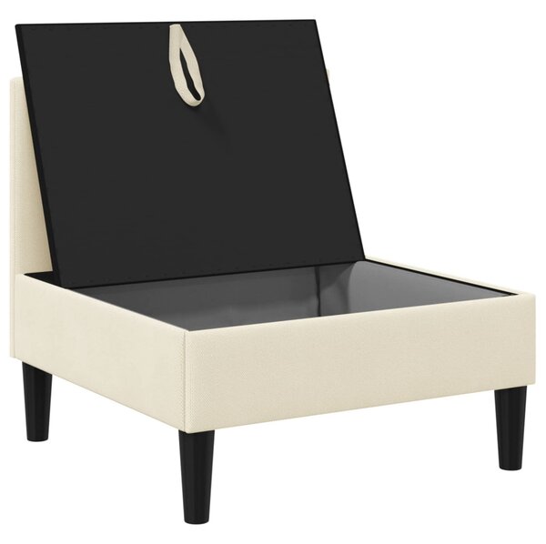 VidaXL Középső Sofa tárolóval Krémszínű Bársony
