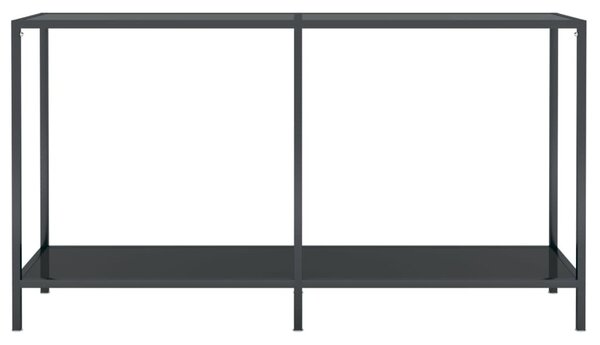 Fekete edzett üveg tálalóasztal 140 x 35 x 75,5 cm