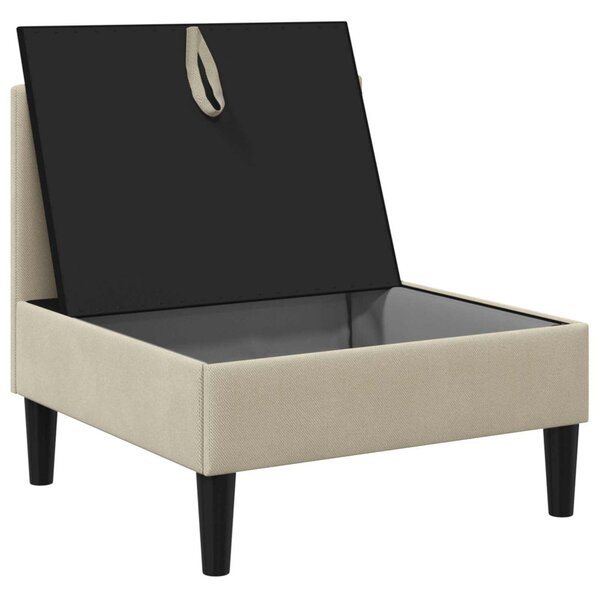 VidaXL Középső Sofa tárolóval Homokszín Bársony