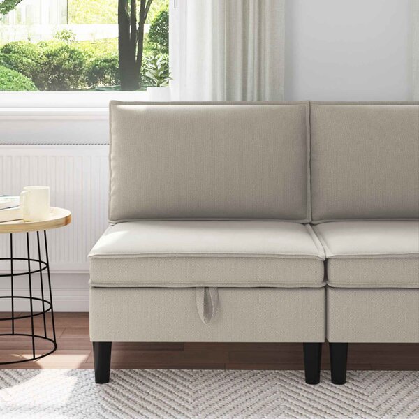VidaXL Középső Sofa tárolóval Zabpehely Bársony