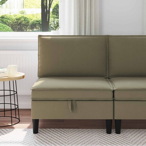 VidaXL Középső Sofa tárolóval Khaki Bársony