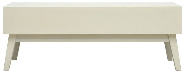 Szürke 2 fiókos faragott fa dohányzóasztal 110 x 50 x 40 cm