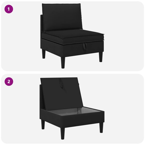 VidaXL Középső Sofa tárolóval Fekete Bársony
