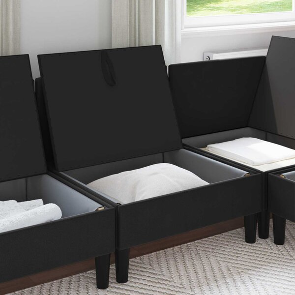 VidaXL Középső Sofa tárolóval Fekete Bársony