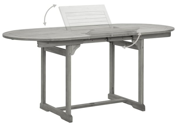 Tömör akácfa kerti étkezőasztal (120-170) x 80 x 75 cm