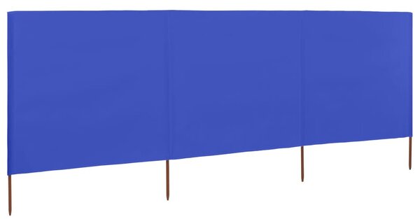 Azúrkék szövet 3-paneles szélfogó 400 x 120 cm