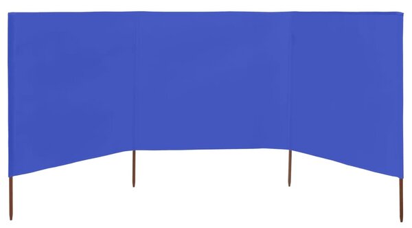Azúrkék szövet 3-paneles szélfogó 400 x 120 cm