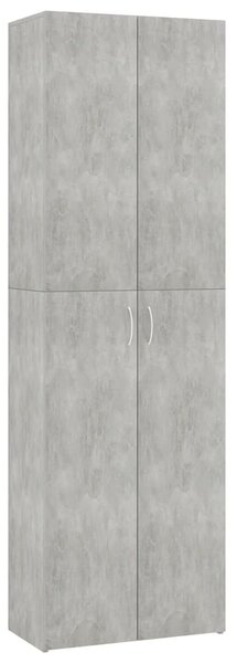 Betonszürke szerelt fa irodaszekrény 60 x 32 x 190 cm