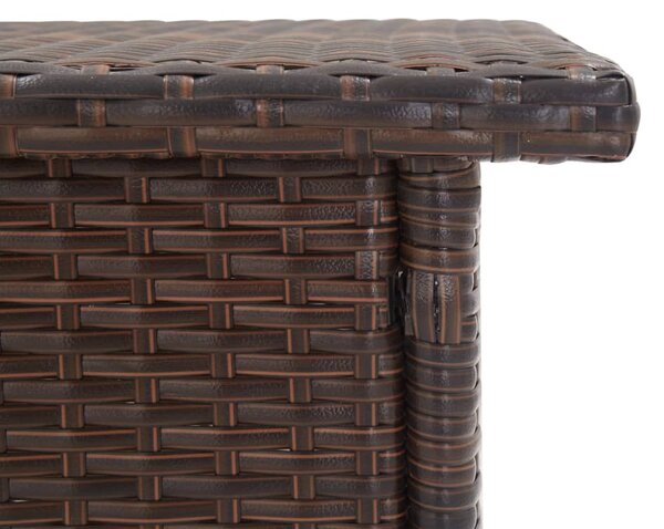 Barna polyrattan teázóasztal 50 x 50 x 47 cm