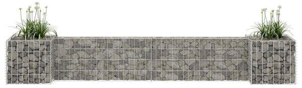 H alakú acéldrót virágtartó gabion 260 x 40 x 40 cm