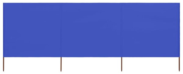 Azúrkék szövet 3-paneles szélfogó 400 x 120 cm