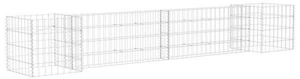 H alakú acéldrót virágtartó gabion 260 x 40 x 40 cm