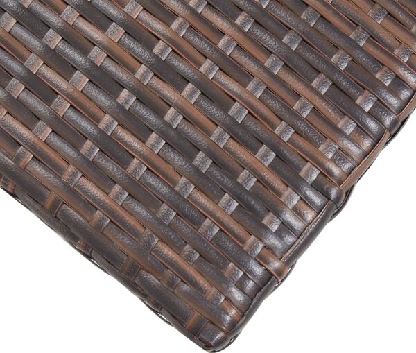Barna polyrattan teázóasztal 50 x 50 x 47 cm