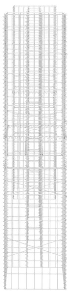 H alakú acéldrót virágtartó gabion 260 x 40 x 180 cm