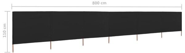 Tópszínű 6-paneles szövet szélfogó 800 x 80 cm