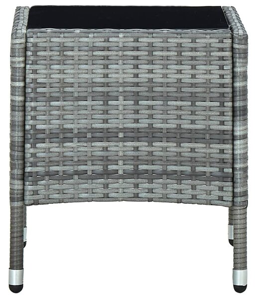 Szürke polyrattan kerti asztal 40 x 40 x 45 cm