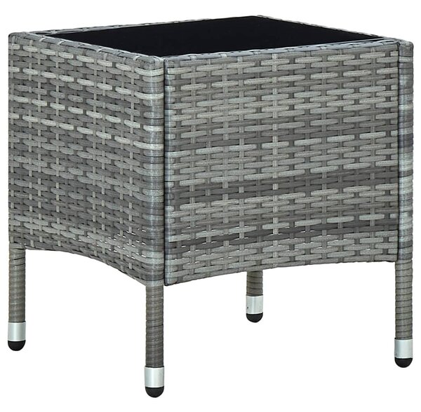 Szürke polyrattan kerti asztal 40 x 40 x 45 cm