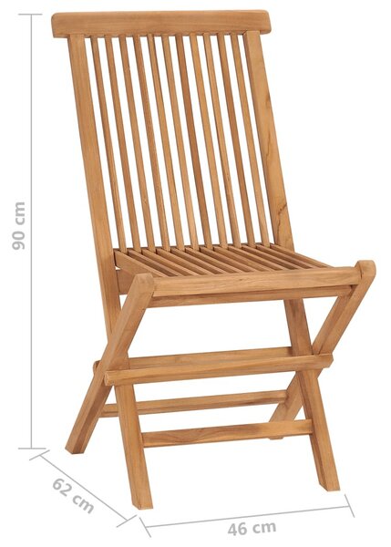 6 db tömör tíkfa összecsukható kerti szék