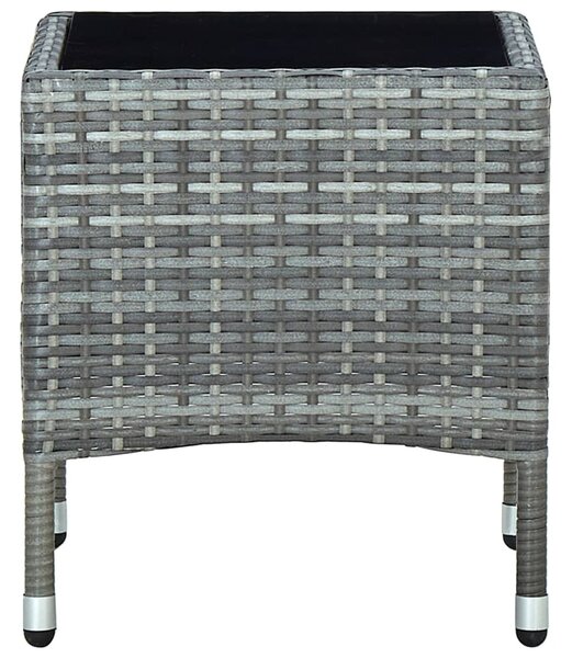 Szürke polyrattan kerti asztal 40 x 40 x 45 cm