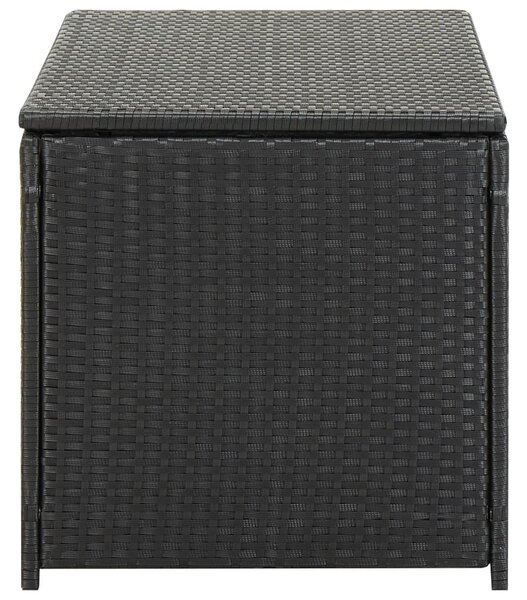 Fekete polyrattan kerti tárolóláda 100 x 50 x 50 cm