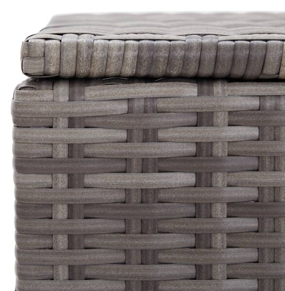 Szürke polyrattan kerti tárolóláda 100 x 50 x 50 cm