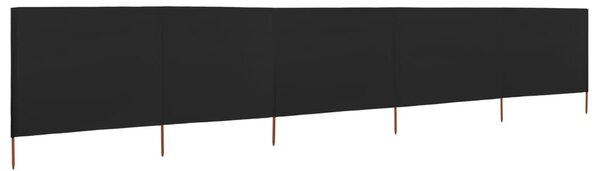 Fekete szövet 5-paneles szélfogó 600 x 80 cm