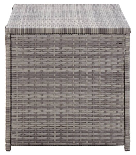 Szürke polyrattan kerti tárolóláda 100 x 50 x 50 cm
