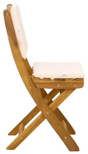 VidaXL Kültéri bistro székek párnával 2 pcs Krémfehér 38 x 46 x 85 cm