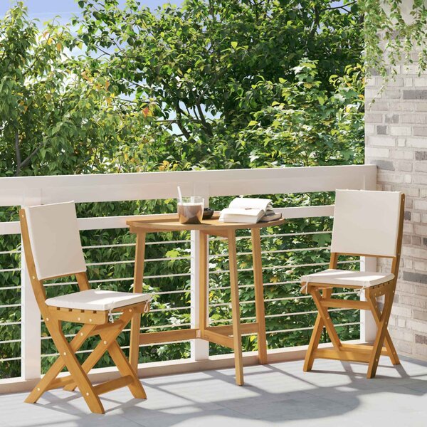 VidaXL Kültéri bistro székek párnával 2 pcs Krémfehér 38 x 46 x 85 cm