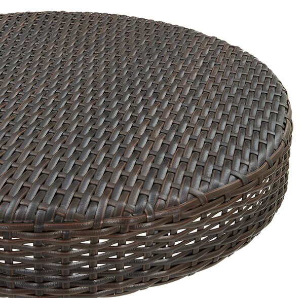 Barna polyrattan kerti asztal 75,5 x 106 cm