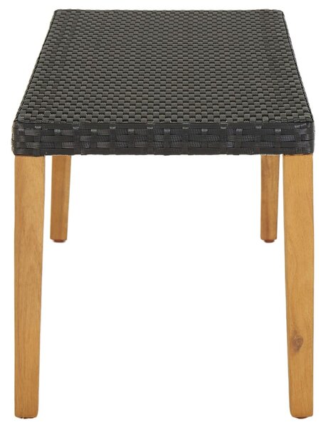VidaXL fekete polyrattan kerti pad 80 cm